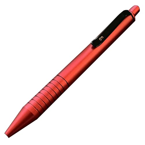 Everyman EDC Grafton Crimson Mini Click Refillable 0.7mm Metal Gel Ink Pen | Everyman, Premium Anodized Aluminum Build, Deep-Grooved Grip, Smooth Writing for Journaling, Office, Travel, Gifting - color: Crimson, style: Mini Click