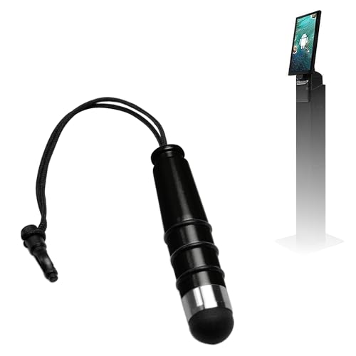 BoxWave Stylus Pen Compatible with TEAMSable Android POS Kiosk with Stand (15 in) - mini Capacitive Stylus, Small Rubber Tip Capacitive Stylus Pen - Jet Black