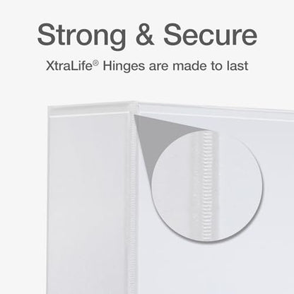 Cardinal 3 Ring Binder, Binders for School and Office, Durable 3 Inch Premier Easy Open Binder, ONE-Touch Locking Slant-D Rings, 650-Sheet Capacity, ClearVue Cover, PVC-Free, White (10330) - size: 3-Inch (Pack of 1)