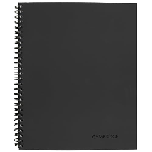 Cambridge Limited Business Notebook, Legal Ruled Paper, 6-3/4" x 9-1/2", 80 Sheets, Flexible Soft Touch Cover, Wirebound, Gray (06672)