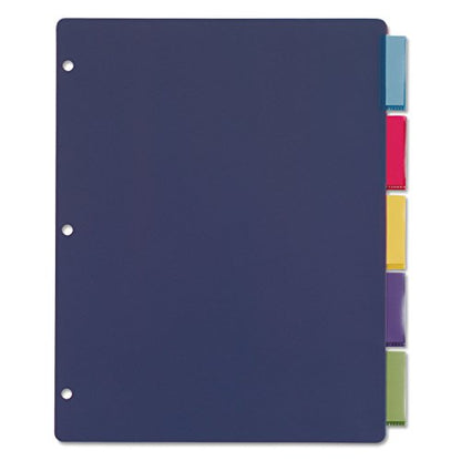 Cardinal Binder Dividers, 5 Multicolor Tabs with Inserts, Flexible Lightweight Plastic Dividers For 3 Ring Binders - size: 5 Count (Pack of 1)