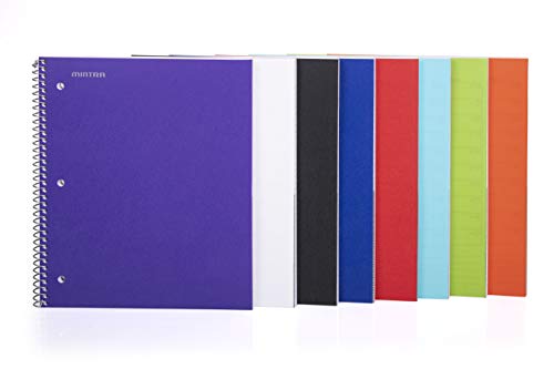 Mintra Office Durable Spiral Notebooks, 1 Subject, (White, College Ruled 3 pack), 100 Sheets, Poly Pocket, Moisture Resistant Cover, Strong Chipboard back, For School, Office, Business - color: White, size: College Ruled 3pk
