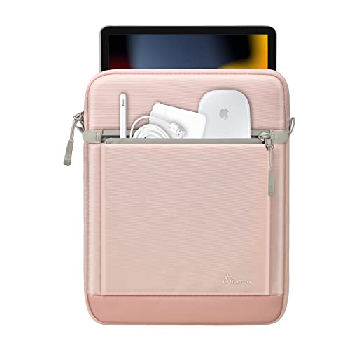SIMTOP 11-Inch Tablet Sleeve, Compatible with iPad Pro 11-inch (M4), iPad Air 11-inch (M3), iPad 11-inch (A16) — YKK Zippers, Detachable Strap, Water-Resistant - color: Pink, size: 11 inch