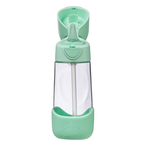b.box 15oz Tritan Kids Water Bottle - Kids Water Bottle w/Straw for School, Sports, Daycare - Leakproof - Ergonomic Triangle Grip - Dishwasher Safe, BPA Free, PFAS Free - Spearmint - color: Spearmint, size: 15 Ounces