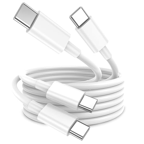 USB C to USB C Cable [2-Pack, 6FT], 240W Long Fast Charging Type C Cord for iPhone 17/16/15 Pro Max, Samsung S26/S25/Ultra, MacBook Air M3, iPad Pro/Switch, Laptops (White) - color: white, size: 6ft