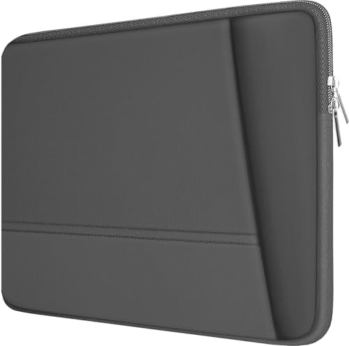 TEDNETGO Laptop Case, 15.6 inch Laptop Sleeve, Sturdy 15 inch HP Computer Bag, Lenovo Computer Briefcase Carrying Cover Case 16 inch Neoprene Bag with Pockets for Dell Asus Gifts for Women Men, Grey - color: Grey, size: 15.6 Inch