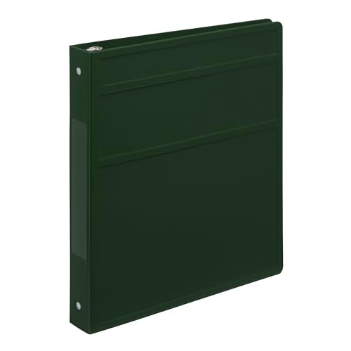 Carstens 1-Inch Heavy Duty 3-Ring Binder - Side Opening, Forest Green, Durable Plastic, Precision No-Gap Rings, Waterproof Cover, No Pockets, Holds 125 Letter Sheets, BPA-Free, Made in USA (8709-3R) - color: Hunter Green, size: Individual