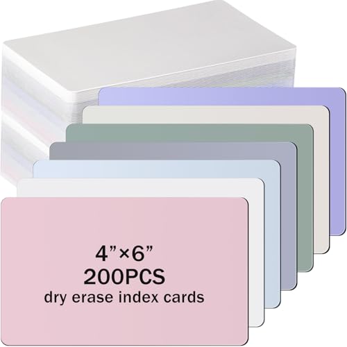 Harloon 100 Pcs Dry Erase Index Cards 3 x 5 Inch Laminated Reusable Dry Erase Note Cards Sheets for Office Home Housework to Do List(Morandi) - color: Morandi, size: 3 x 5 Inch