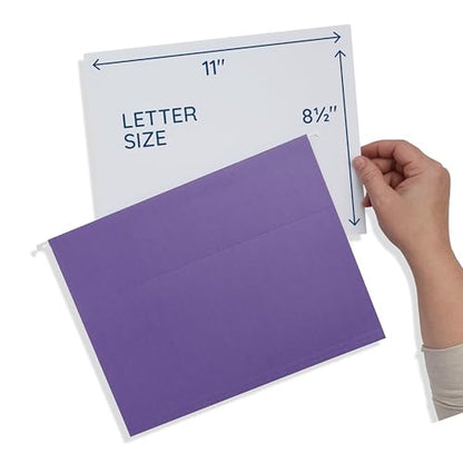 Blue Summit Supplies 25 Jewel Tone Hanging File Folders Letter Size with Tabs, Reinforced Hanging File Folders Jewel Tone, Includes Plastic Tabs and Inserts - color: Jewel Tone