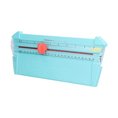 GLOGLOW School Supplies Mini Portable Paper Cutter with Transparent Scale and Replaceable Head for Accurate Cutting of 10 Pages A4 Compact Paper Trimmer Nan (13930 Mint Green) - color: 13930 Mint Green