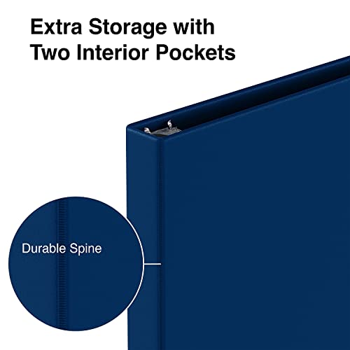 Staples Simply Economy 0.5-Inch Round Ring Non-View Binder, Holds Up to 100 Sheets, Navy, Lightweight Binder for Office & School - color: 1 Pack, size: 0.5" Inch, style: Navy