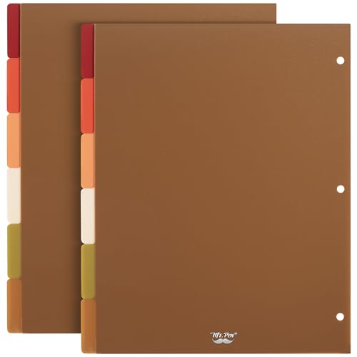 Mr. Pen- Dividers for 3 Ring Binder, 2 Sets, 6 Pack/Set, 12 pcs | Letter Size, Binder Dividers with Tabs for Student, Teacher, Office, Home Organizers - color: Vintage, size: 2 Sets