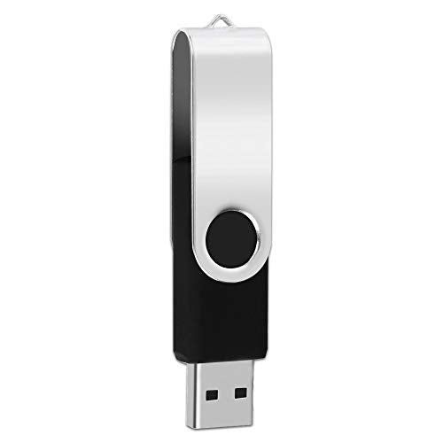 100Packs 8GB Flash Drive Bulk EASTBULL FAT32 USB2.0 Thumb Drive (Black) | Swivel Thumb-Drives Pack 8G USB Drive Bulk Pen Drive with 100 Lanyards for Data Storage - size: 8GB, style: 100Pack