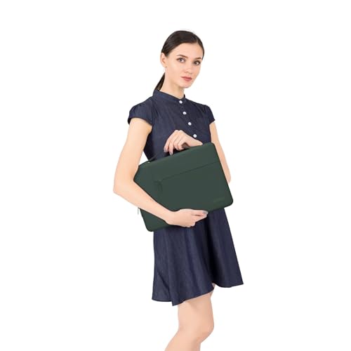 MOSISO Laptop Case 13.3 inch, 13.3 inch Laptop Sleeve with Handle | Compatible with MacBook Air/Pro 13/Pro 14, HP Dell ASUS Lenovo, Polyester Multifunctional Computer Bag, Midnight Green - color: Midnight Green, size: 13.3 inch
