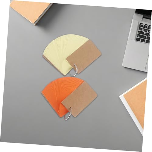 Homoyoyo 5pcs Portable Loose-Leaf Flash Cards with Binder Rings Blank Index Note Cards for Studying DIY Memory for Home and School