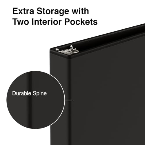 Staples 1 1/2" 3-Ring View Binder, Black, 4/Pack - color: Black, size: 4 Pack, style: 1.5'' Inch