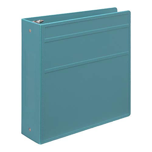 Carstens 3-Inch Heavy Duty 3-Ring Binder - Side Opening, Powder Blue, Durable Plastic, Precision No-Gap Rings, Waterproof Cover, No Pockets, Holds 400 US Letter Sheets, BPA-Free, Made in USA (1744-3R) - color: Light Blue, size: Individual