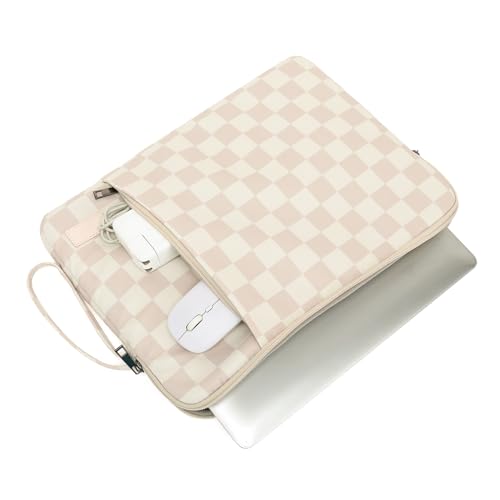 Laptop Sleeve 13.3 inch14 Inch, 15.6inchWater Resistant Traveling Computer Cover with Handle, Shockproof Protective Carrying Laptop Case (Y8-Khaki Checker, 12.5 inch-13.5 inch) - color: Y8-Khaki Checker, size: 12.5 inch-13.5 inch