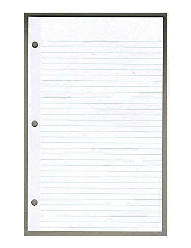Ruled Filler Paper, 8-1/2 x 5-1/2 Inches, 3-Hole, Mylar-Reinforced 50lb White Offset - Pack of 100 Sheets