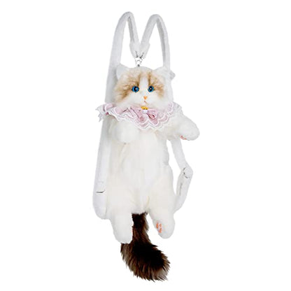 Chongker Cat Shaped Backpack - Handcrafted Stuffed Animals Plush Bag with Adjustable Shoulder, Crossbody, and Handbag Straps (Ragdoll Bag) - style: Ragdoll Bag