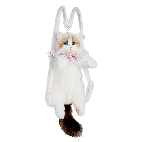 Chongker Cat Shaped Backpack - Handcrafted Stuffed Animals Plush Bag with Adjustable Shoulder, Crossbody, and Handbag Straps (Ragdoll Bag) - style: Ragdoll Bag