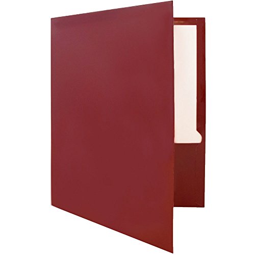 JAM PAPER Laminated Two Pocket Glossy School Folders - Letter Size - High Gloss Maroon Red - 6/Pack - color: Maroon, size: Pack of 6 Folders