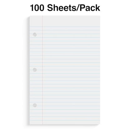STAPLES College Ruled Filler Paper, 5.5” x 8.5”, 100 Sheets/Pack - style: 100 Pack