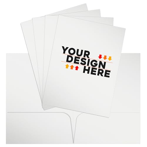 JAM PAPER Custom Printed Semi-Gloss Folders with Round Corner Pockets - Personalized Logo & Text - 10pt C2S - White - 250/Pack - color: White, size: 10pt C2S - 250 Pack