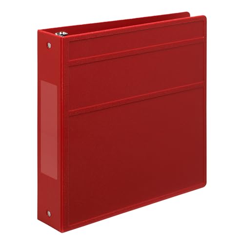 Carstens 2-Inch Heavy Duty 3-Ring Binder - Side Opening, Brick Red, Durable Plastic, Precision No-Gap Rings, Waterproof Covers, No Pockets, Holds 300 US Letter Sheets, BPA-Free, Made in USA (2828-3R) - color: Red, size: Individual