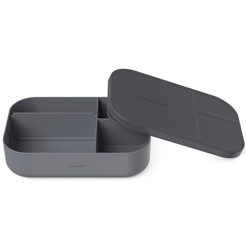 Bentgo® Modern Tray with Matte Lid - Reusable, BPA-Free, Meal Prep Containers for Adults with Removable Divider - 3 or 4 Compartments for Healthy Portioned Meals At Home & On the Go (Dark Gray) - color: Dark Gray