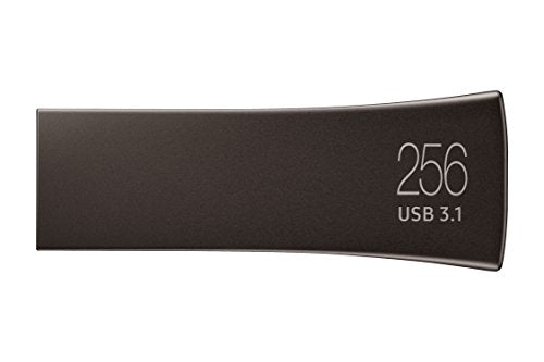 SAMSUNG BAR Plus 256GB - 400MB/s USB 3.1 Flash Drive Titan Gray (MUF-256BE4/AM) - color: Gray, style: 256 GB
