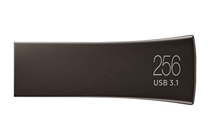 SAMSUNG BAR Plus 256GB - 400MB/s USB 3.1 Flash Drive Titan Gray (MUF-256BE4/AM) - color: Gray, style: 256 GB