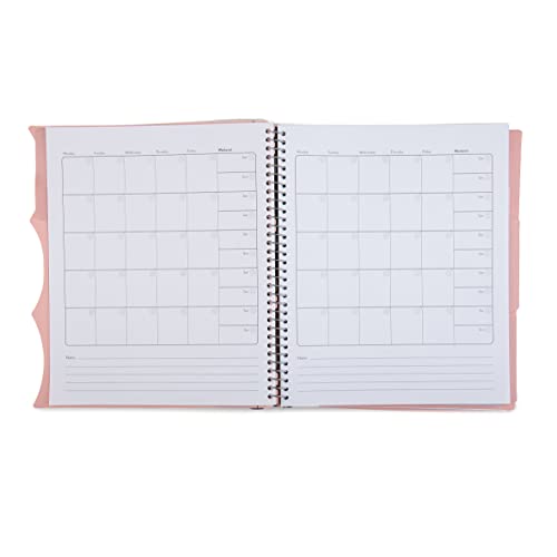 Mintra Office Durable PREMIUM Spiral Notebook (Salmon, 3 Subject (8.5in x 11in)) - color: Salmon, size: 3 Subject (8.5in x 11in)