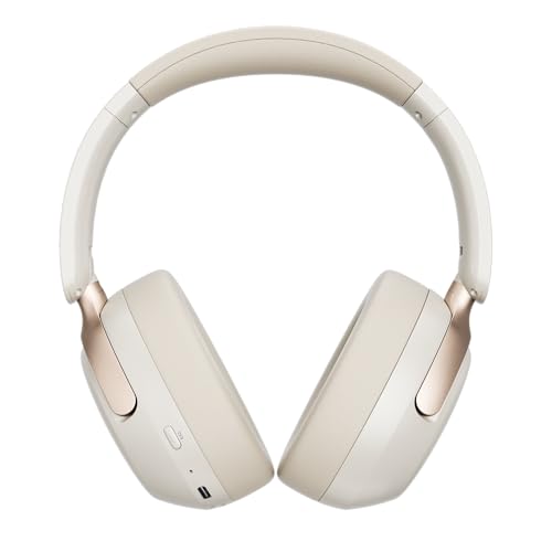 LORELEI Q30 Bluetooth Headphones Over Ear,60H Playtime & 3 EQ Music Modes,BT6.0 Headphones Wireless with Mic,Foldable Lightweight Headsets,HiFi Stereo Deep Bass for Home Travel iPad Tablet-Beige White - color: Beige White