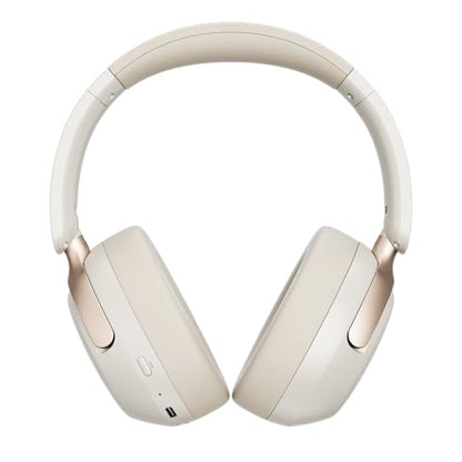 LORELEI Q30 Bluetooth Headphones Over Ear,60H Playtime & 3 EQ Music Modes,BT6.0 Headphones Wireless with Mic,Foldable Lightweight Headsets,HiFi Stereo Deep Bass for Home Travel iPad Tablet-Beige White - color: Beige White