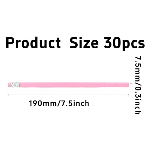 pson 30Pcs HB Graphite Pencils with Erasers, Unsharpened Round Triangular Grip Pencils for School, Office, Drawing, Sketching, and Writing(Pink) - color: Pink
