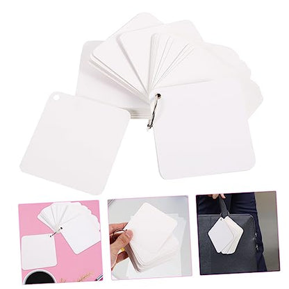 200pcs Blank Flash Cards Index Notecards Metal Binder Ring for Home School Classroom Boys and Girls - size: 9.8X9.8X0.01CM
