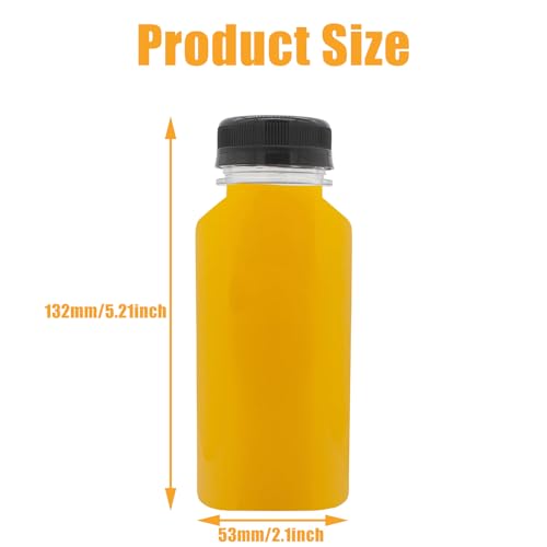10 PCS 8 oz Plastic Juice Bottles with Lids | Empty Clear Milk Bottles with Lids, Beverage Containers for Juice, Milk and Other Drink - size: 8 oz / 250 ml