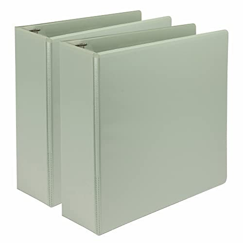 Samsill Plant-Based 3 Inch Durable D-Ring, View Binder, Eco-Friendly, USDA Certified Biobased, 2 Count,Pack of 1, Sage Green - color: Sage Green, size: 3-Inch, style: 2 Pack