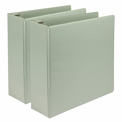 Samsill Plant-Based 3 Inch Durable D-Ring, View Binder, Eco-Friendly, USDA Certified Biobased, 2 Count,Pack of 1, Sage Green - color: Sage Green, size: 3-Inch, style: 2 Pack