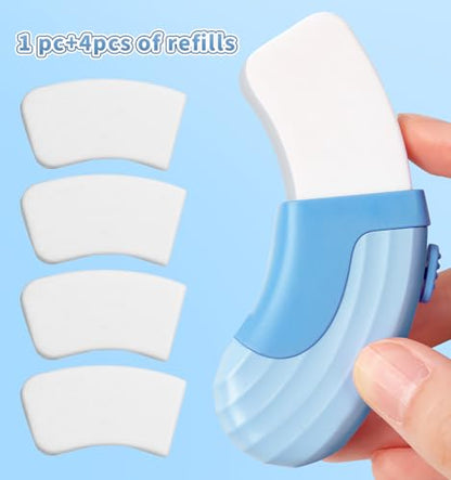 4+1 Pack Rubber Erasers Sliding Retractable Eraser, Large White Erasers for School Office Art Drawing Pencil Eraser for Kids- Blue - color: Blue
