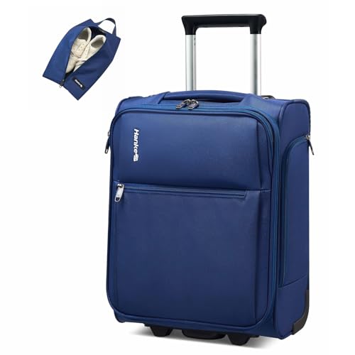 Hanke Underseat Carry On Luggage with Wheels, 17-Inch Small Suitcase Rolling Under Seat Luggage, Lightweight Personal Item Bag with 15.6" Compartment for Overnight & Short Trips, Blue - color: Blue, size: 17 Inch Underseat Plus