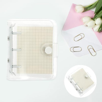 ARTIBETTER Mini Cover Loose-leaf Notebook with White 3-ring Binder, Small Adorable Notepad for Note Taking and Journaling, Convenient Scrapbook for Office and School Use