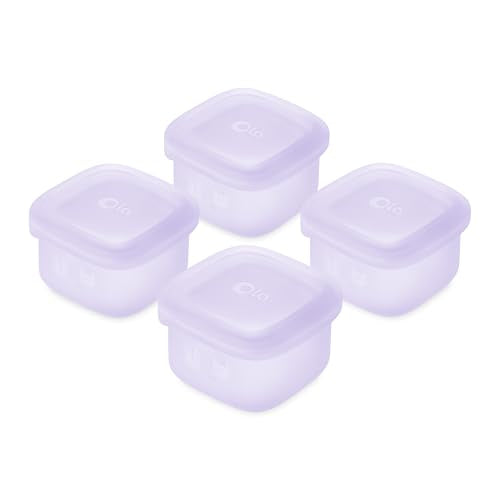 Olababy Clear Sense Silicone Storage Containers 4pk for Baby Food, Snacks, Formula, Puree, Sauce & More | Micro Plastic & BPA-Free | Daycare Essentials for Toddlers and Kids (Lilac, 2 oz / 60 ml) - color: Lilac, size: 2 oz