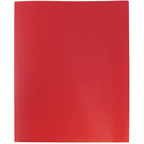JAM PAPER Plastic 2 Pocket POP Folders - Durable School Folders - Red - 6/Pack - color: Red, size: 6 Per Pack