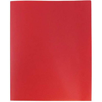 JAM PAPER Plastic 2 Pocket POP Folders - Durable School Folders - Red - 6/Pack - color: Red, size: 6 Per Pack