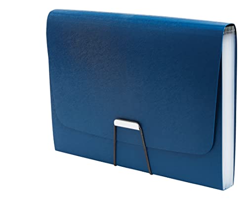 TRU RED Moisture‑Resistant Reinforced Plastic Accordion File, 13‑Pocket Expanding Organizer, Letter Size, Blue – 3/Pack