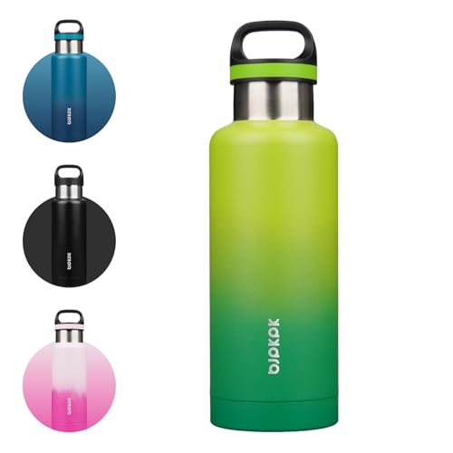 BJPKPK Insulated Water Bottle 32OZ Stainless Steel Water Bottle with Handle Double Walls Vacuum Insulated BPA Free Flask, Bamboo Grove - color: Bamboo Grove, size: 32 Ounces