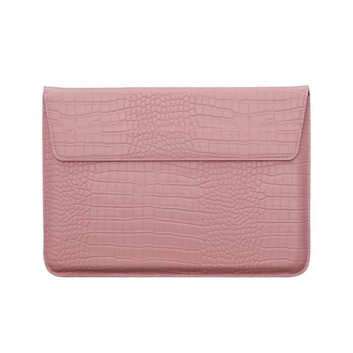Protective Slim Portable Laptop Sleeve 13-13.6 Inch Crocodile PU Leather Case for MacBook Neo 13 A18 Pro A3404 / Air 13 / Pro 13 M5 A3449 M4 A3240 M3 M2 M1, for HP Dell Lenovo Notebook, Pink - color: Pink