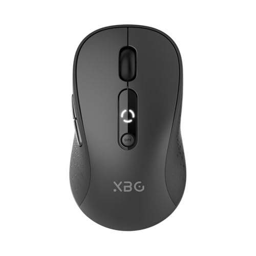 XBG B15 Tri-Mode Wireless Mouse, Bluetooth 5.0/4.0 & 2.4G, 5 Adjustable DPI, Type-C Rechargeable with 3-Level Battery Indicator, Ergonomic Silent Design for Office/Laptop/Travel - style: B15-Black